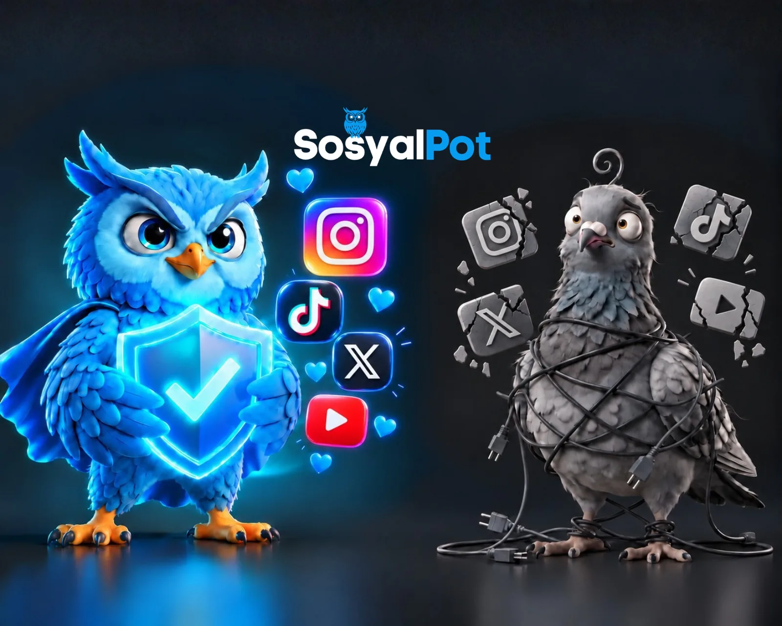 SosyalPot ile Diğer Sosyal Medya Hizmet Siteleri